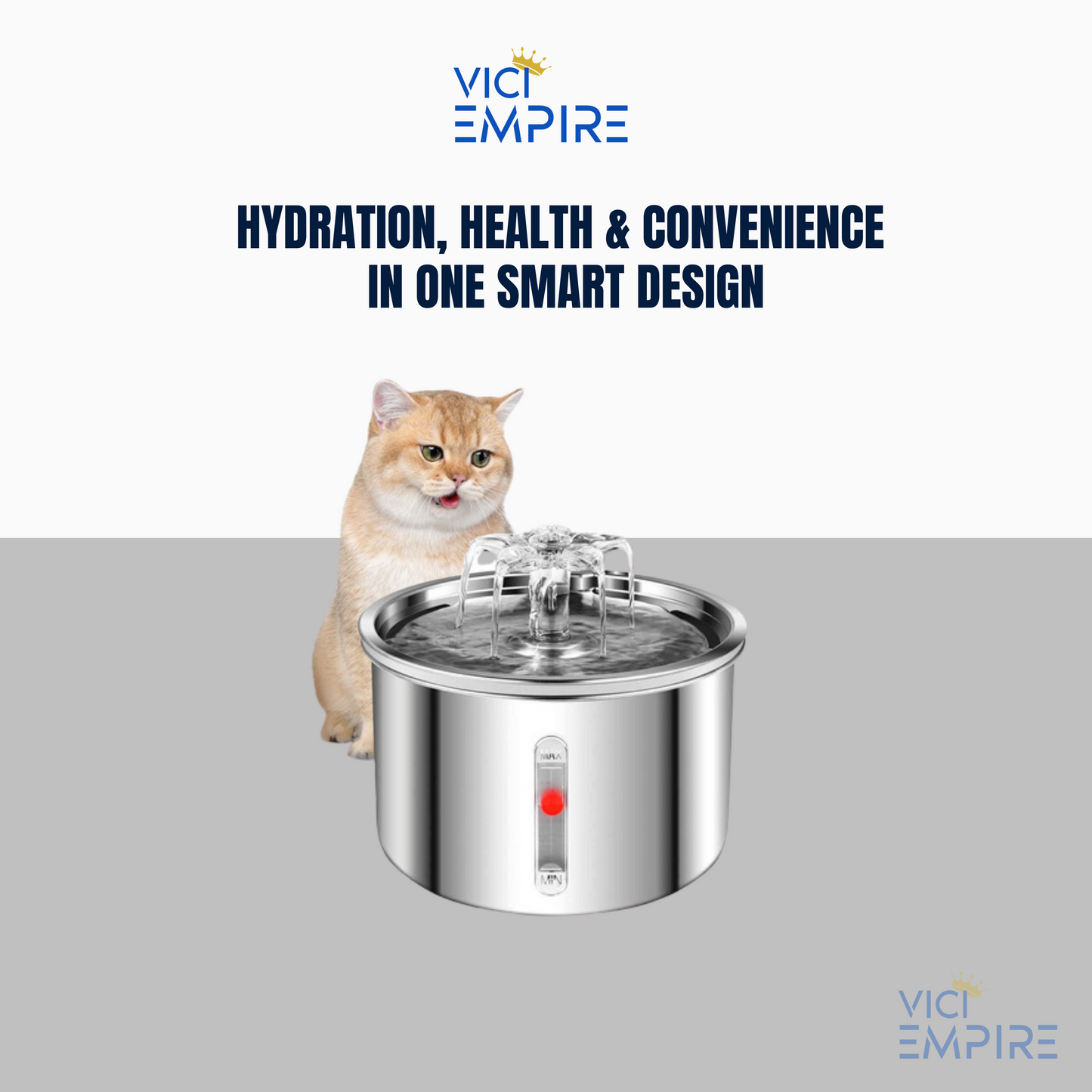 VICI EMPIRE - Premium Stainless Steel Pet Water Fountain