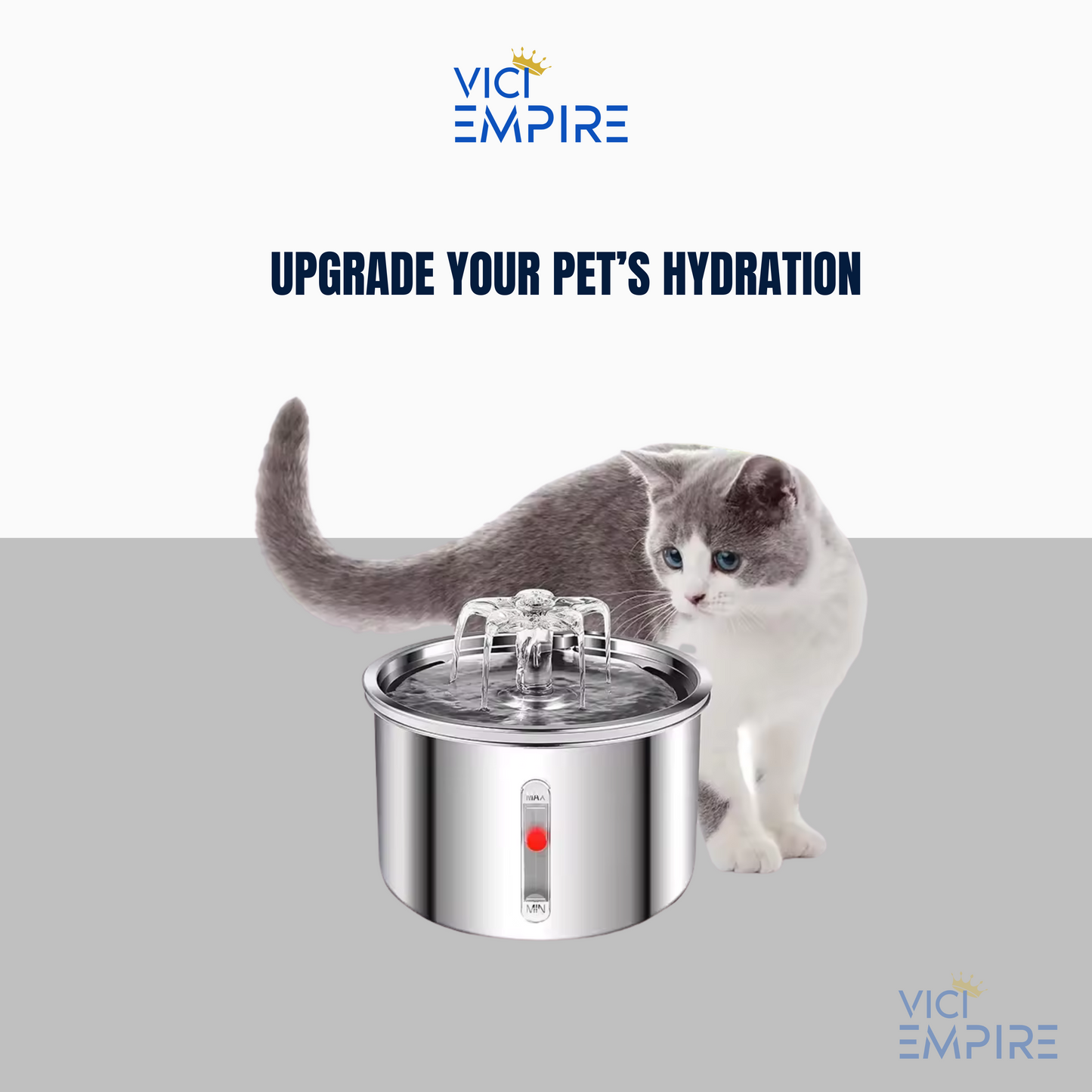 VICI EMPIRE - Premium Stainless Steel Pet Water Fountain