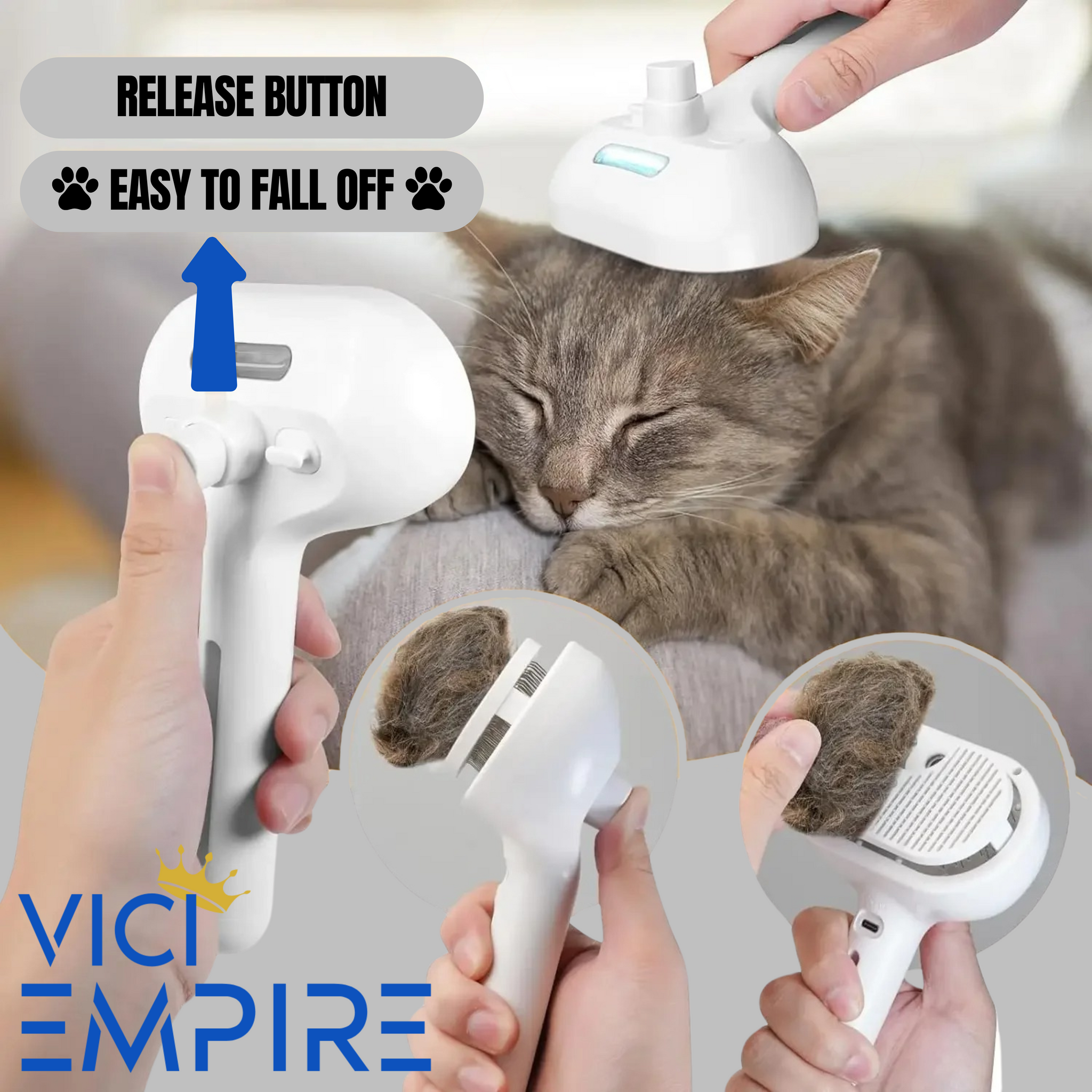 VICI EMPIRE Steam Grooming Comb – Spa-Quality Grooming, Effortless Shedding Control - VICI EMPIRE