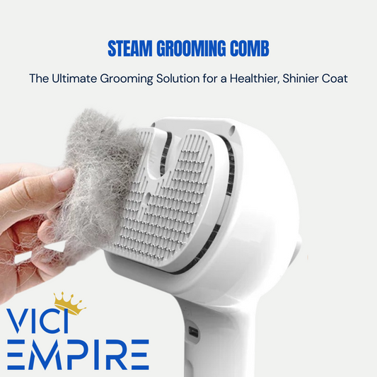 VICI EMPIRE Steam Grooming Comb – Spa-Quality Grooming, Effortless Shedding Control